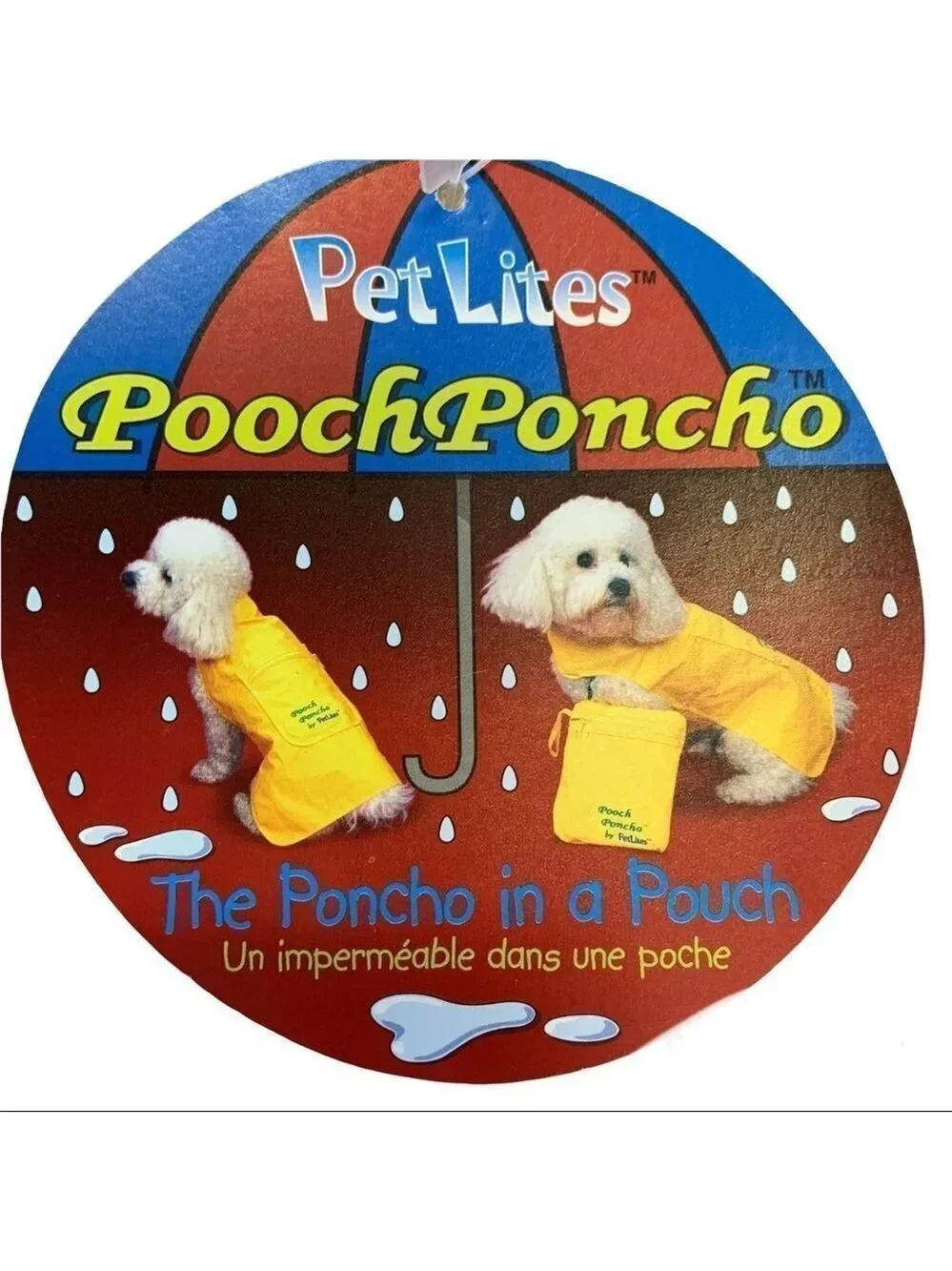 PETLITES Poochponcho yellow small breed dog raincoat multiple sizes
